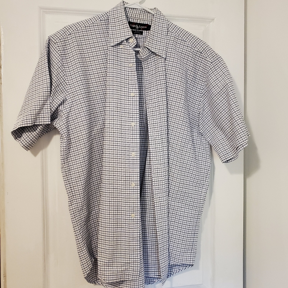 Ralph Lauren Men's Blake Short Sleeve 100% Cotton Button Dress Shirt